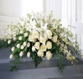 White Casket Spray